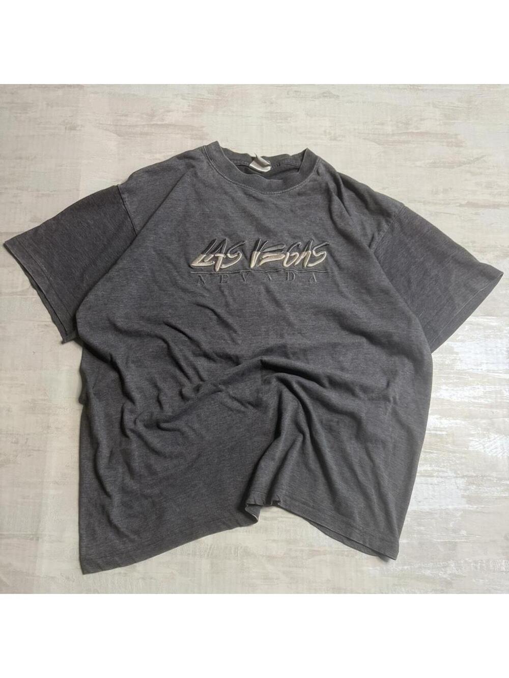 Las Vegas Nevada grey graphic embroidered t-shirt